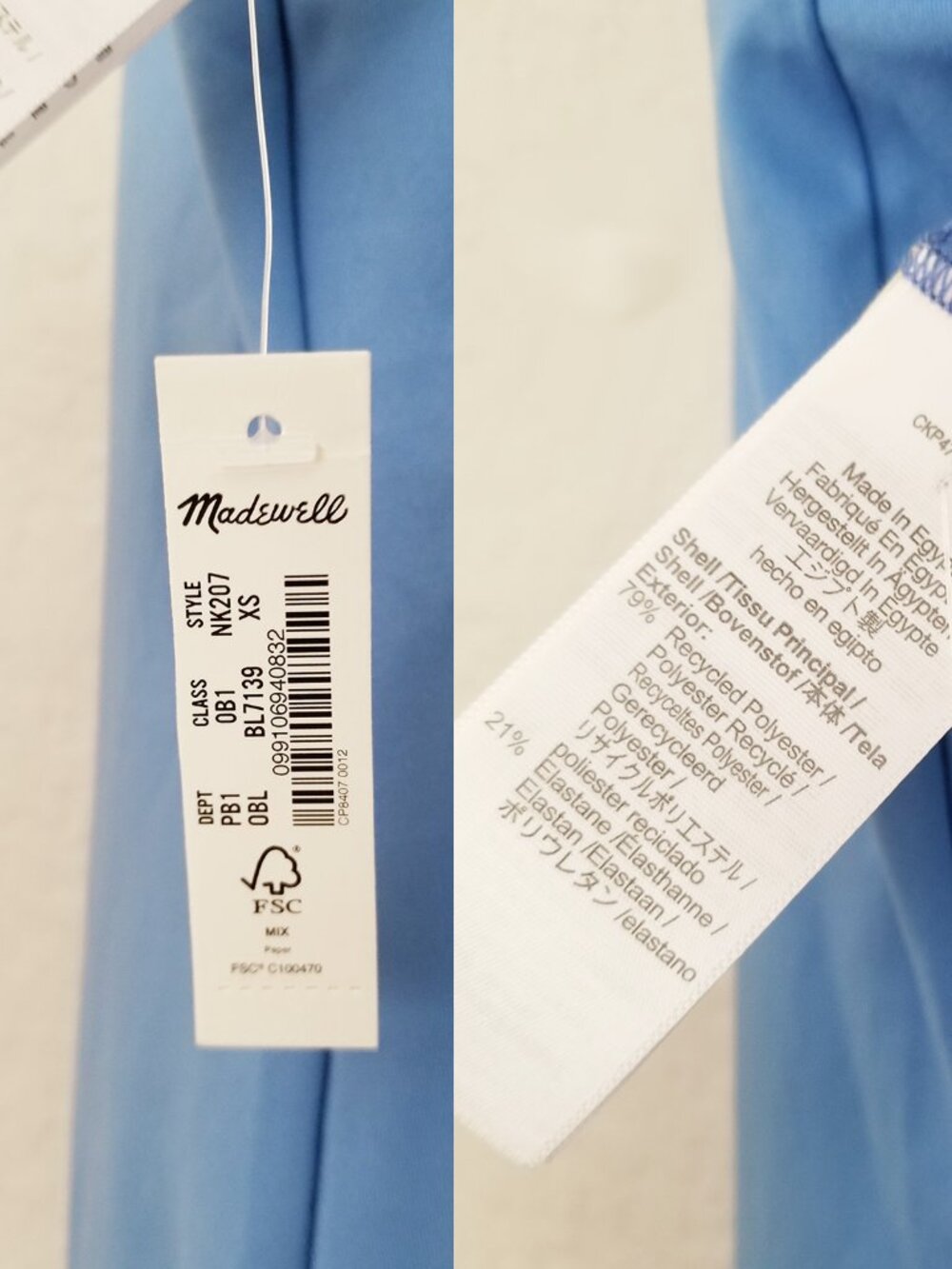 NEW Madewell MWL Women's XS Flex 2.0 Fitness Dress in Oasis Blue $88 Tennis NWT - Picture 10 of 16